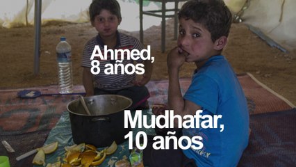 Mudafar y Ahmed, dos niños refugiados que necesitan venir a España