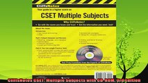 read now  CliffsNotes CSET Multiple Subjects with CDROM 3rd Edition