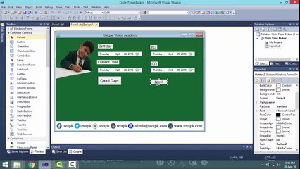 Lecture 28 how to use date time picker in VB.Net in hindi urdu