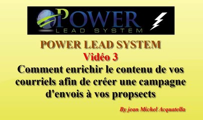 Power Lead System_Vidéo 3 : Comment enrichir le contenu de vos courriels