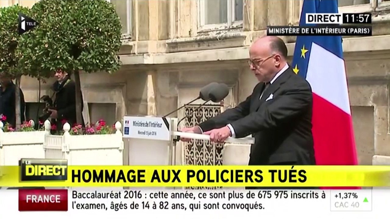 La cérémonie d'hommage aux policiers tués à Magnanville