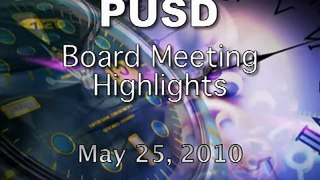 Board Meeting Highlights - May 25, 2010