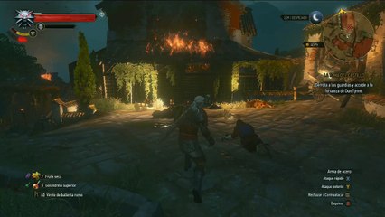 The witcher 3 Blood and Wine, parte 70, Fortaleza Dun Tynne ocultandoselo a Dettlaff