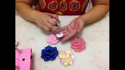 Flor Boleada (Ribbon Flower) - Tutorial , PAP, DIY