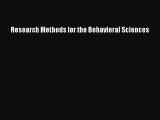 Download Research Methods for the Behavioral Sciences Ebook Free