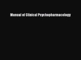 Download Manual of Clinical Psychopharmacology PDF Free