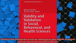 Free PDF Downlaod  Validity and Validation in Social Behavioral and Health Sciences Social Indicators READ ONLINE