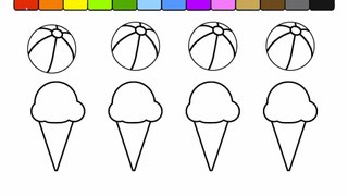 Learn Colors for Kids and Color this Ice Cream Coloring Page