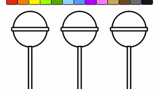 Learn Colours for Kids and Color this Candy Popsicle Coloring Page