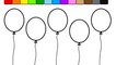 Learn to Color for Kids and Color Balloons Rainbow Coloring Page