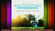 Free Full PDF Downlaod  Horngrens Accounting The Managerial Chapters 11th Edition Full EBook
