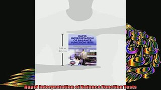 FREE PDF  Rapid Interpretation of Balance Function Tests  BOOK ONLINE