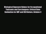 Download Biological Exposure Values for Occupational Toxicants and Carcinogens: Critical Data