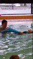 4yrs 6 mths - Swim lessons - swimming on back