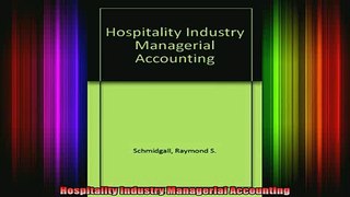 DOWNLOAD FREE Ebooks  Hospitality Industry Managerial Accounting Full EBook