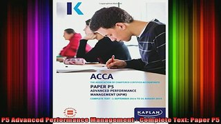 READ FREE FULL EBOOK DOWNLOAD  P5 Advanced Performance Management  Complete Text Paper P5 Full Free