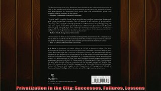 Read here Privatization In the City Successes Failures Lessons