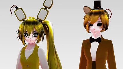 [MMD FNAF] Springtrap and Golden Freddy scream [Motion DL]