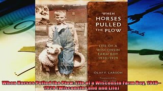 Read here When Horses Pulled the Plow Life of a Wisconsin Farm Boy 19101929 Wisconsin Land and