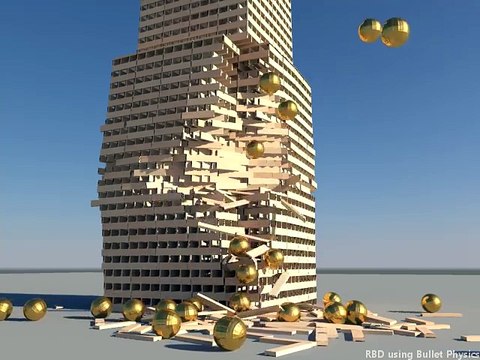 Over 5000 KEVA planks building - Bullet Physics