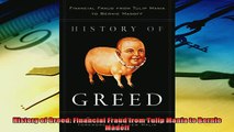 Popular book  History of Greed Financial Fraud from Tulip Mania to Bernie Madoff