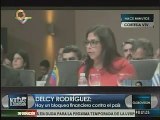 Esto dijo Delcy Rodríguez sobre Venezuela en la Asamblea General de la OEA
