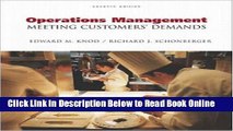 Download Operations Management: Meeting Customer s Demands with Student CD-ROM  PDF Free