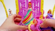 Dress up Disney Princess Frozen ELSA ANNA Cute Rainbow Dress Play Doh Videos for Girls
