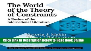 Download The World of the Theory of Constraints: A Review of the International Literature (The CRC
