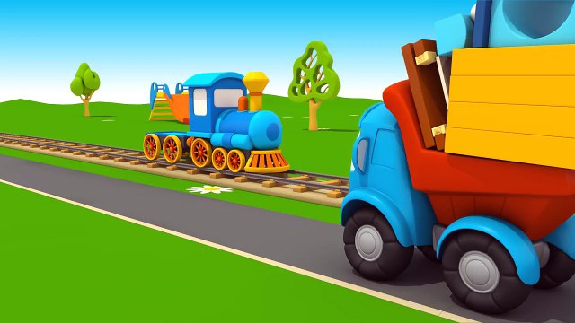Leo the Truck - TRAIN STATION - Toy Trucks Playground - Toy Trucks Cartoons for Kids Tutitu style