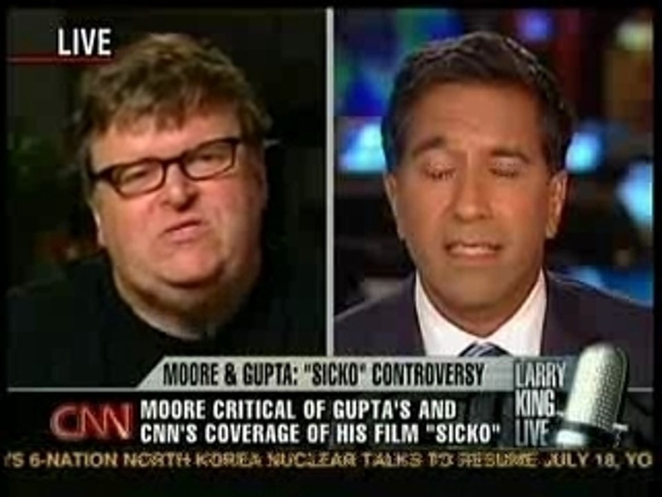 Michael Moore on Larry King, 7-10-2007