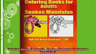 FREE DOWNLOAD  Coloring Books For Adults  Snakes Mandalas Animals  Mandalas  BOOK ONLINE