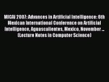 [PDF] MICAI 2007: Advances in Artificial Intelligence: 6th Mexican International Conference