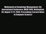 [PDF] Mathematical Knowledge Management: 5th International Conference MKM 2006 Wokingham UK