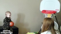 Little kid sinks consecutive basketball shots!