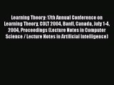 [PDF] Learning Theory: 17th Annual Conference on Learning Theory COLT 2004 Banff Canada July