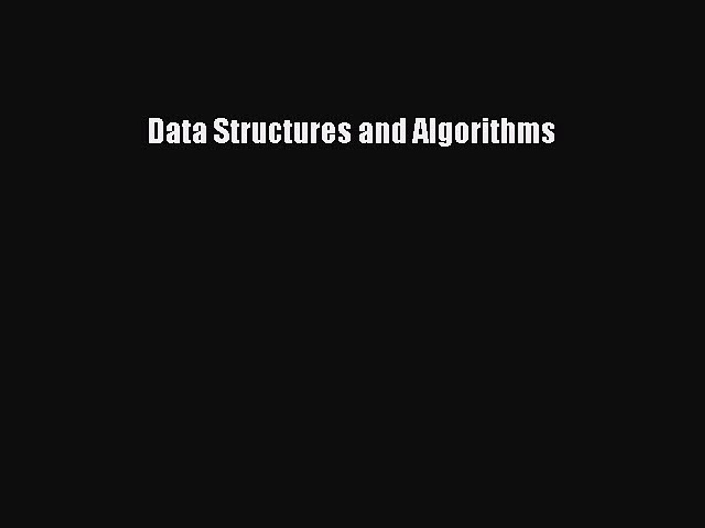 Read Data Structures and Algorithms Ebook Free