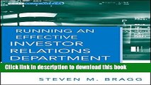 Read Running an Effective Investor Relations Department: A Comprehensive Guide  Ebook Free