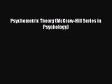 Read Psychometric Theory (McGraw-Hill Series in Psychology) PDF Online