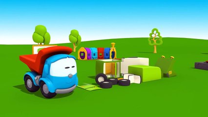 Toy Truck Cartoons_ LEO Junior's 3D STREET SWEEPER Construction Cartoons!