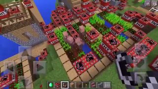 Getting hit by TNT!|~Exploding a village!