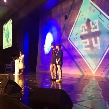[160616] Minwoo & Hyesung at the -Facebook Live Stream press conference of BOYS24