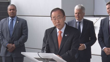 Ban Ki-moon rend hommage aux victimes à Brussels Airport