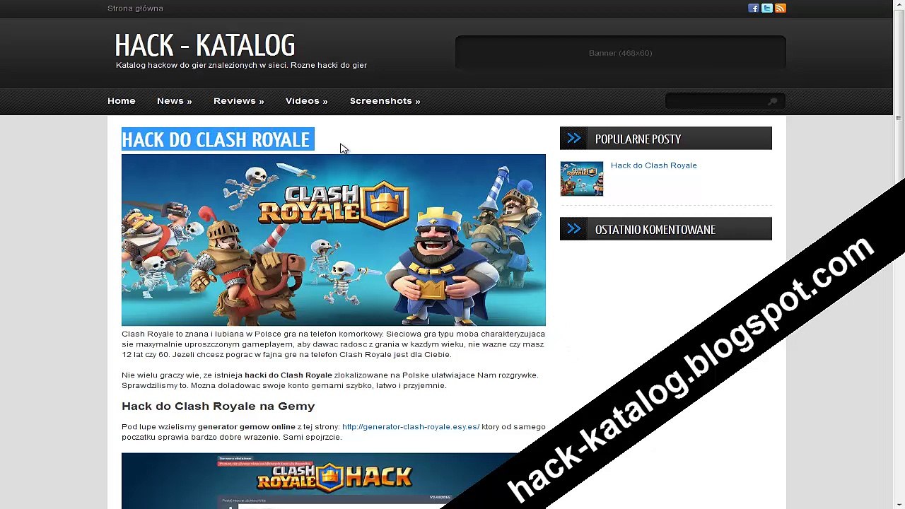 Hacki do Clash Royale 2016 Katalog hackow