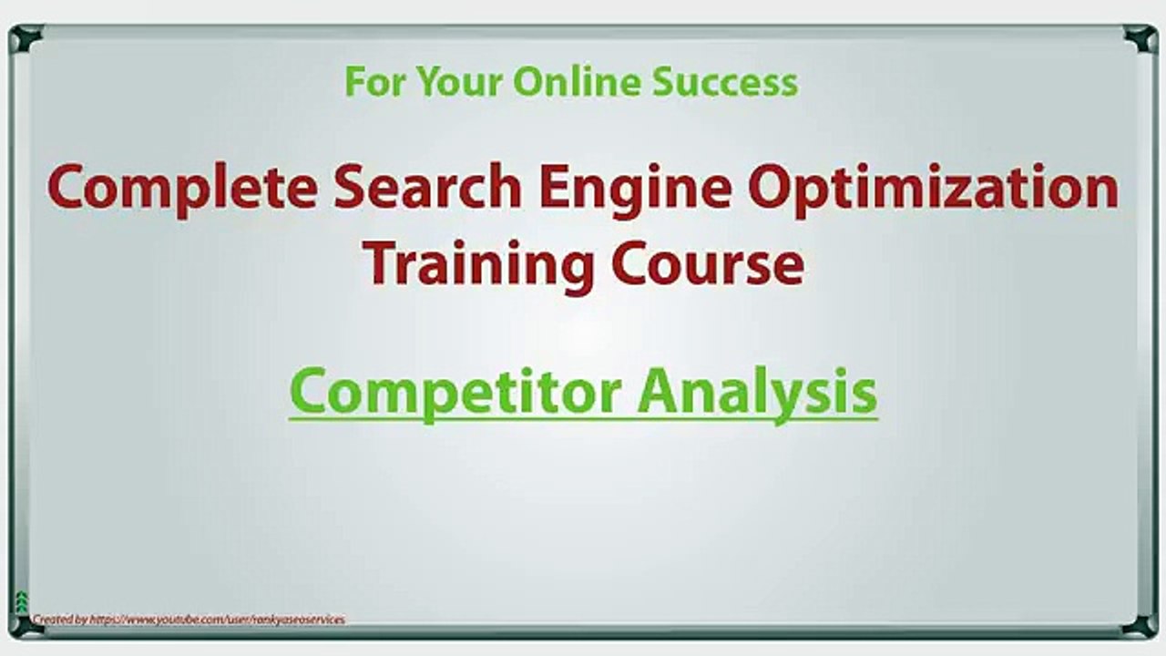 Competitor Analysis - Lecture 4