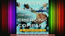 DOWNLOAD FREE Ebooks  Investor Relations For the Emerging Company Full Ebook Online Free