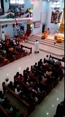 Priest rolled out of mass on a hoverboard