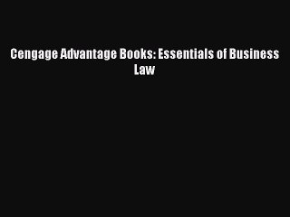 Read Cengage Advantage Books: Essentials of Business Law Ebook Free