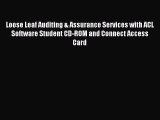 Read Loose Leaf Auditing & Assurance Services with ACL Software Student CD-ROM and Connect