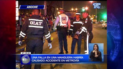 Falla en una manguera habría causado accidente en Metrovía